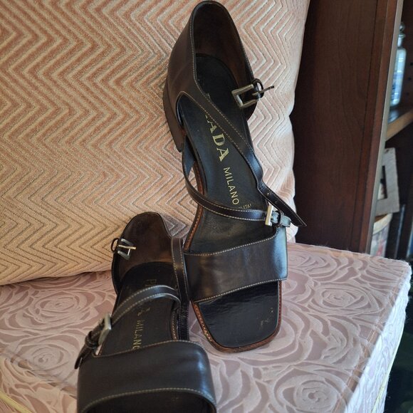 Prada Ebano Vit.Opaco 1101 sandel size 38 - Picture 3 of 4